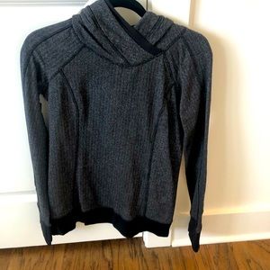 lululemon dark grey herringbone rulu hoodie, size 6
